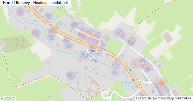 Horní Libchavy - mapa podnikání