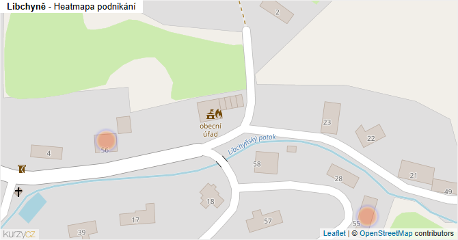 Libchyně - mapa podnikání