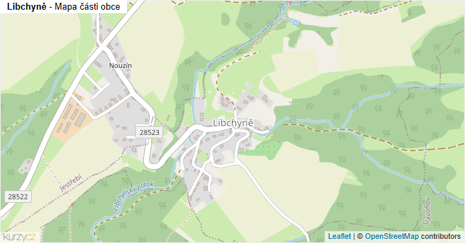 Libchyně - mapa části obce