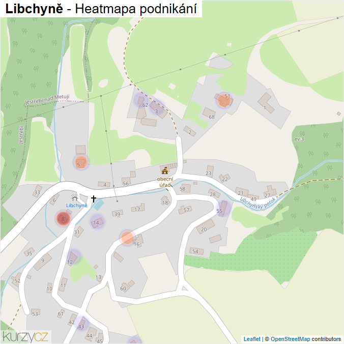 Mapa Libchyně - Firmy v části obce.