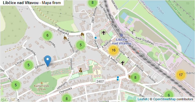 Libčice nad Vltavou - mapa firem