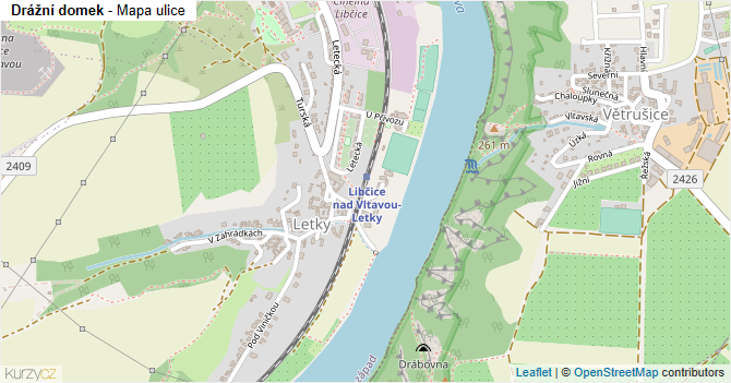 Drážní domek - mapa ulice