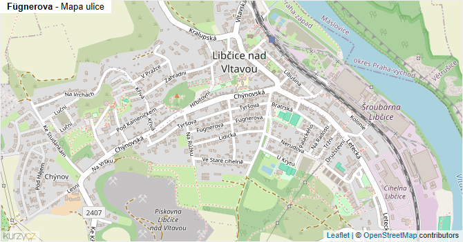 Fügnerova - mapa ulice