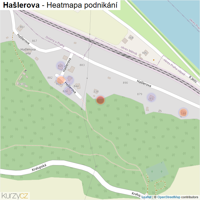 Mapa Hašlerova - Firmy v ulici.