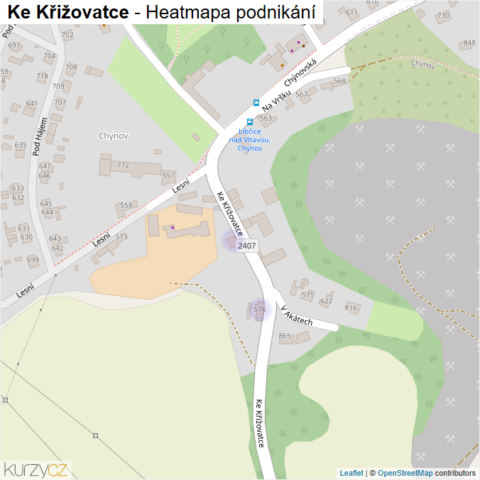 Mapa Ke Křižovatce - Firmy v ulici.