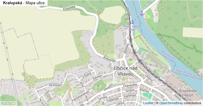 Kralupská - mapa ulice