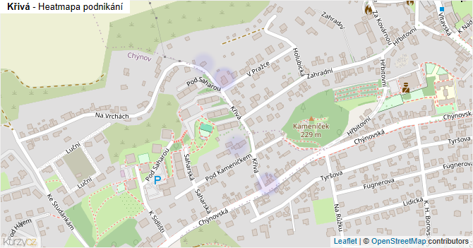 Křivá - mapa podnikání