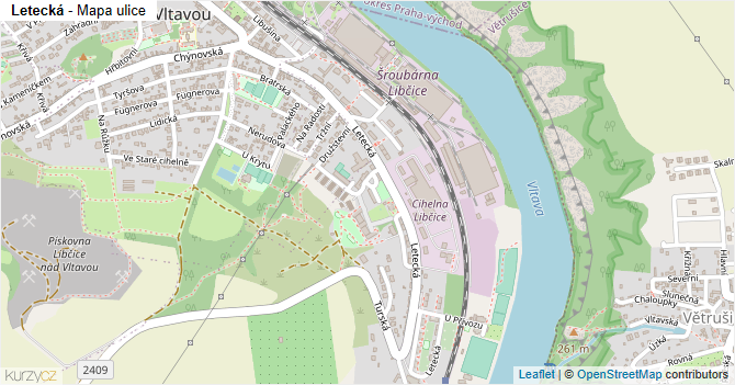 Letecká - mapa ulice