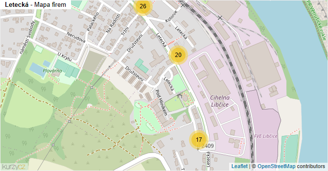 Letecká - mapa firem