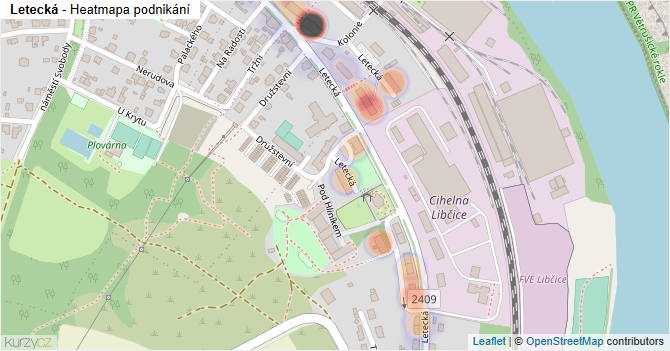 Letecká - mapa podnikání