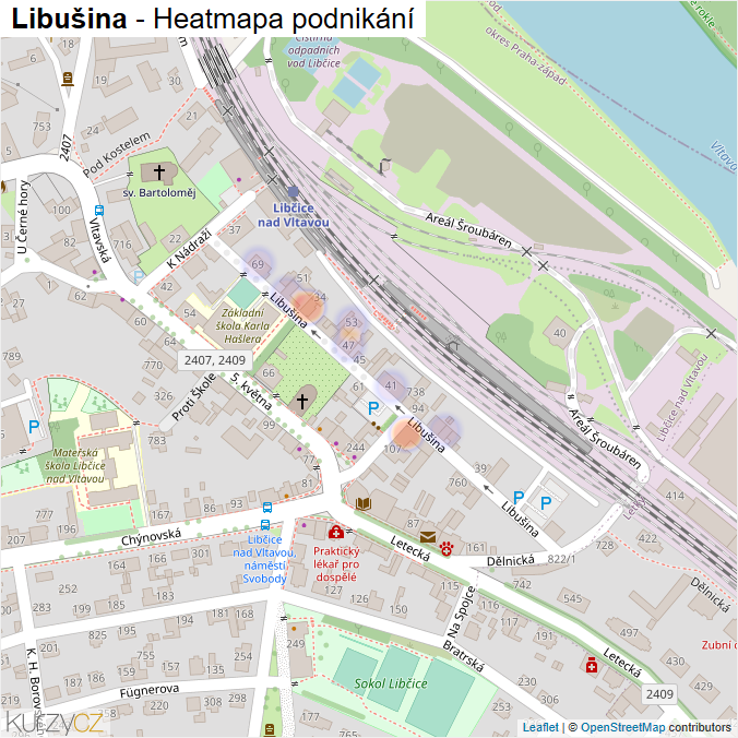 Mapa Libušina - Firmy v ulici.