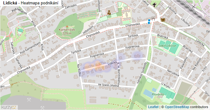 Lidická - mapa podnikání
