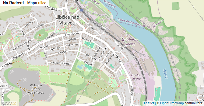 Na Radosti - mapa ulice