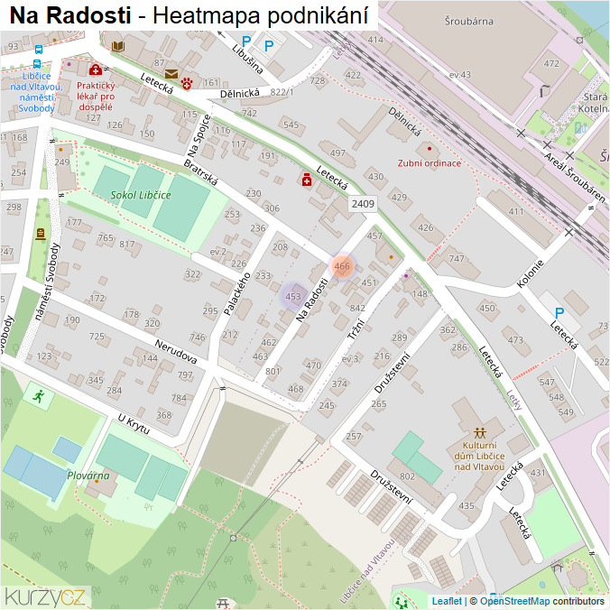 Mapa Na Radosti - Firmy v ulici.