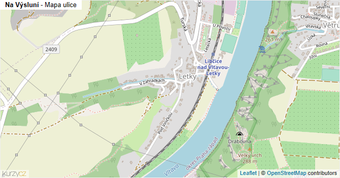 Na Výsluní - mapa ulice