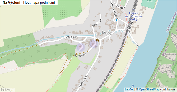 Na Výsluní - mapa podnikání