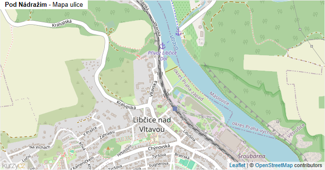Pod Nádražím - mapa ulice