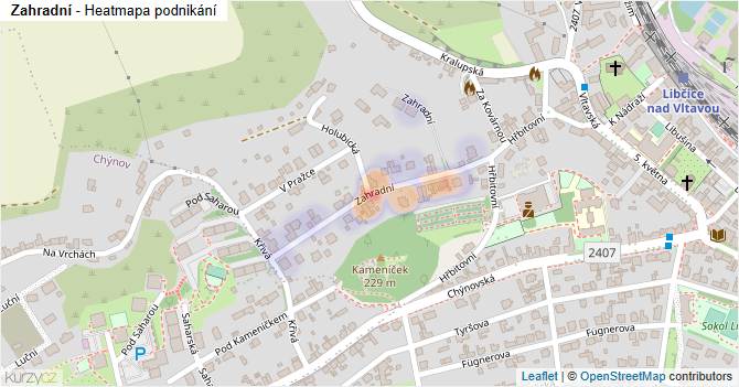 Zahradní - mapa podnikání