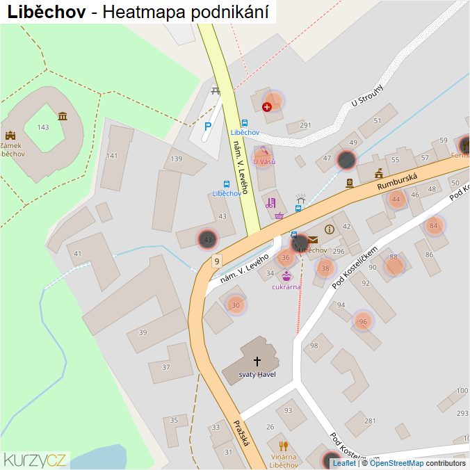 Mapa Liběchov - Firmy v obci.