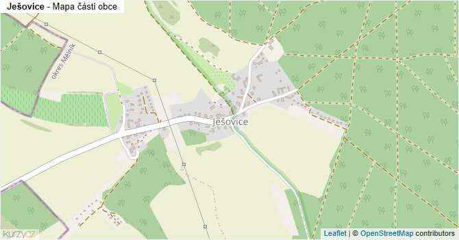 Ješovice - mapa části obce