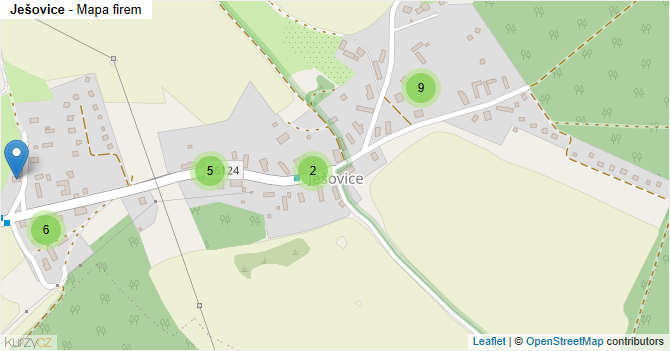 Ješovice - mapa firem