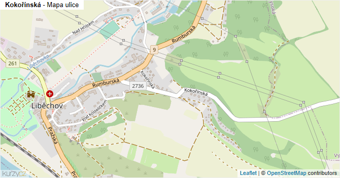 Kokořínská - mapa ulice