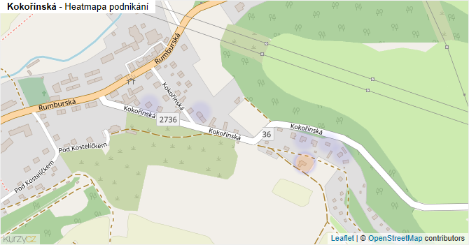 Kokořínská - mapa podnikání