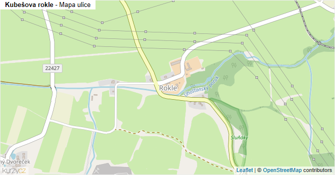Kubešova rokle - mapa ulice