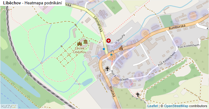 Liběchov - mapa podnikání