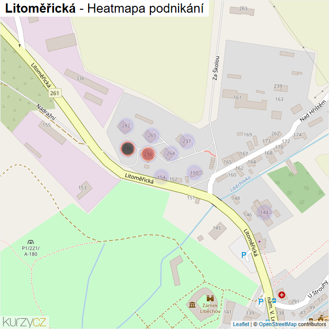 Mapa Litoměřická - Firmy v ulici.