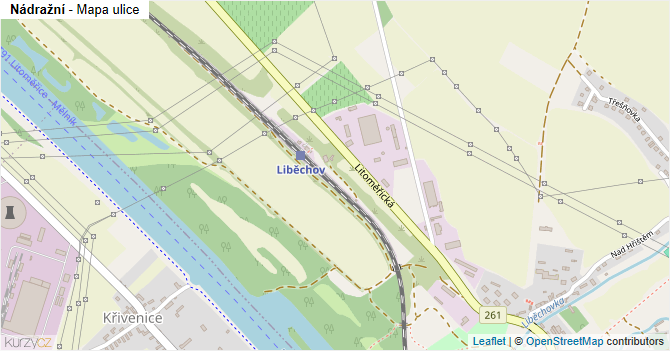 Nádražní - mapa ulice