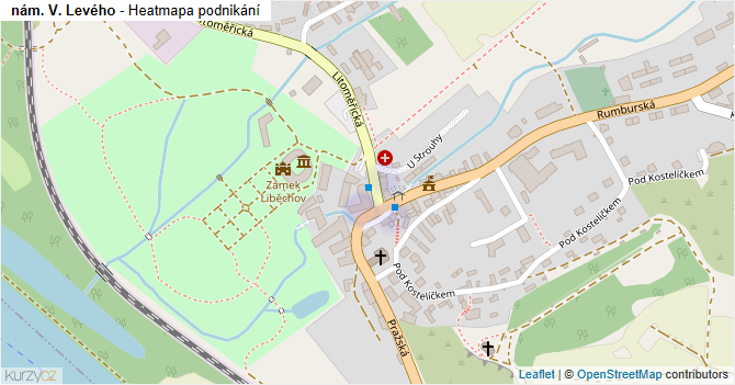 nám. V. Levého - mapa podnikání