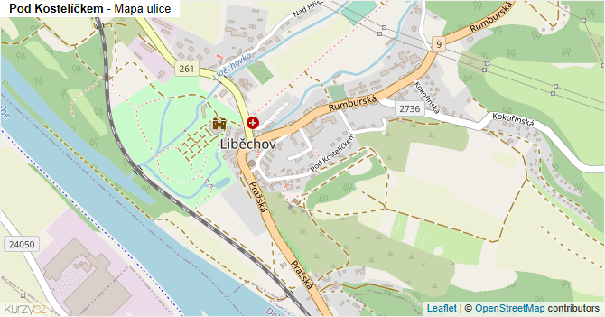 Pod Kostelíčkem - mapa ulice