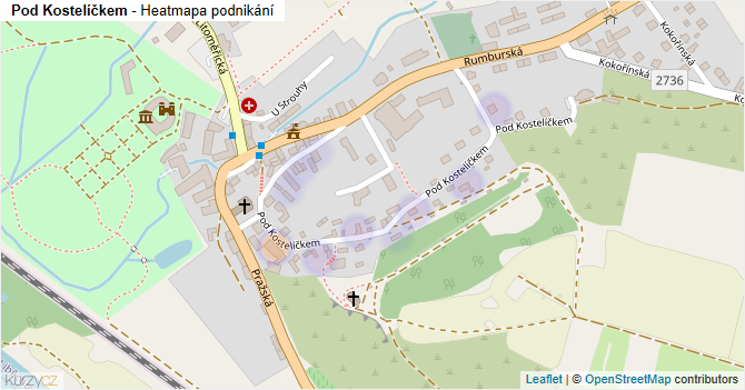 Pod Kostelíčkem - mapa podnikání