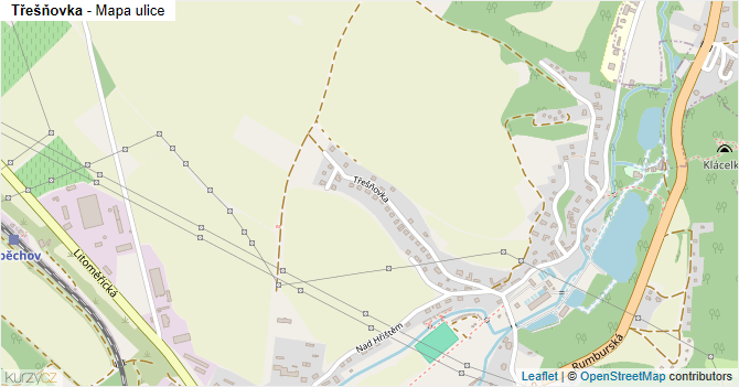 Třešňovka - mapa ulice