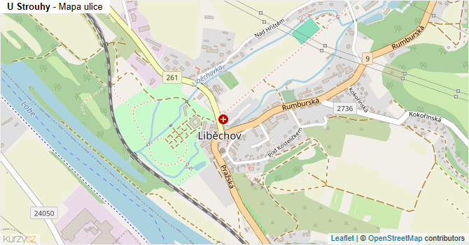 U Strouhy - mapa ulice