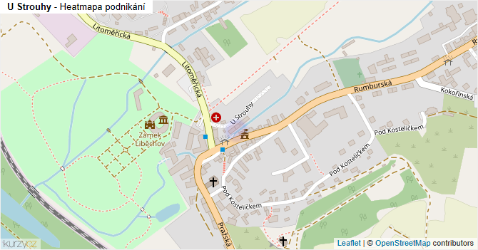 U Strouhy - mapa podnikání