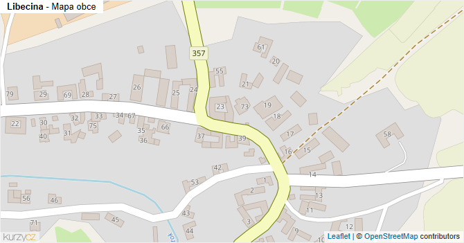 Libecina - mapa obce