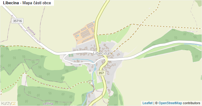 Libecina - mapa části obce