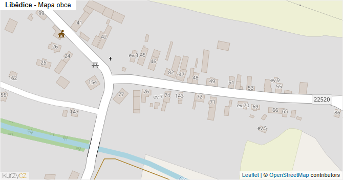 Libědice - mapa obce