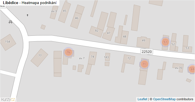 Libědice - mapa podnikání