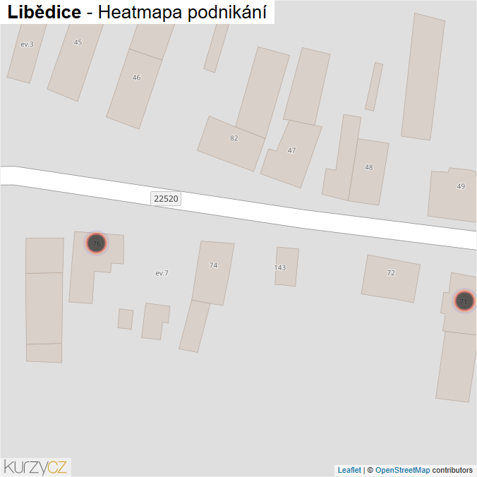 Mapa Libědice - Firmy v obci.
