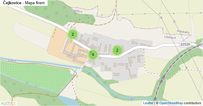 Čejkovice - mapa firem