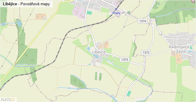Libějice - záplavové mapy stoleté vody