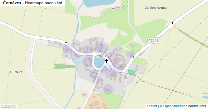 Černěves - mapa podnikání