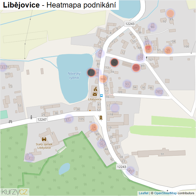 Mapa Libějovice - Firmy v části obce.