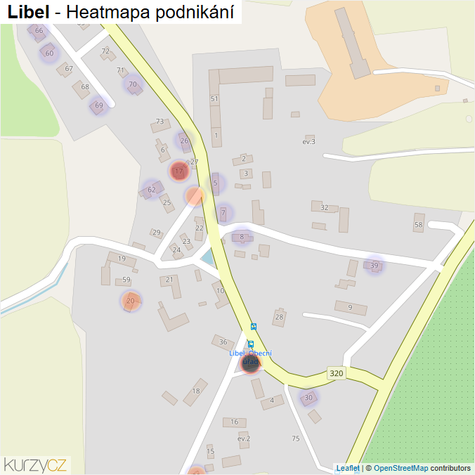 Mapa Libel - Firmy v části obce.