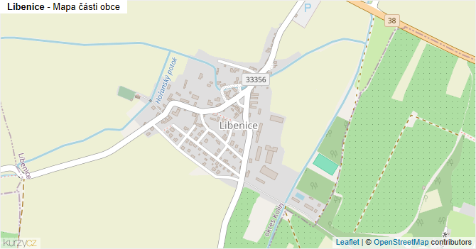 Libenice - mapa části obce