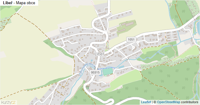 Libeř - mapa obce