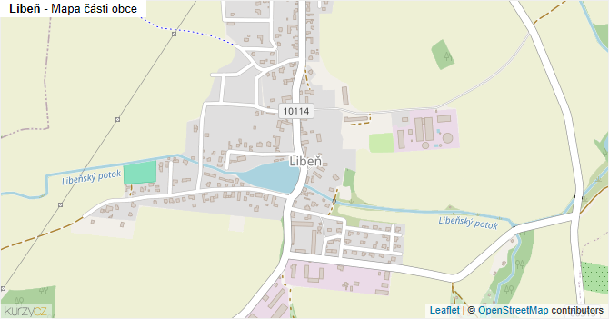 Libeň - mapa části obce